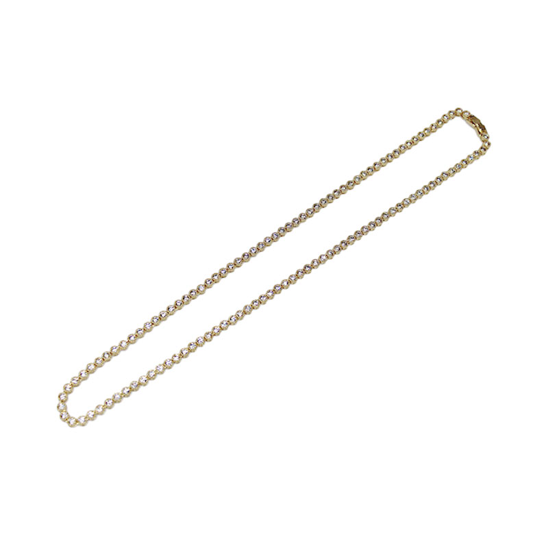 GOLD TENNIS NECKLACE -50cm×0.3cm-