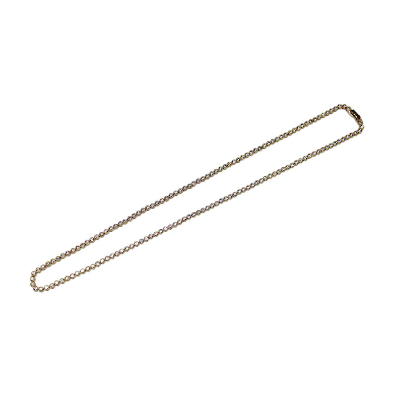 GOLD TENNIS NECKLACE -60cm×0.3cm-