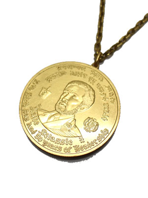 ETHIOPIA MEDAL GOLD COIN NECKLACE