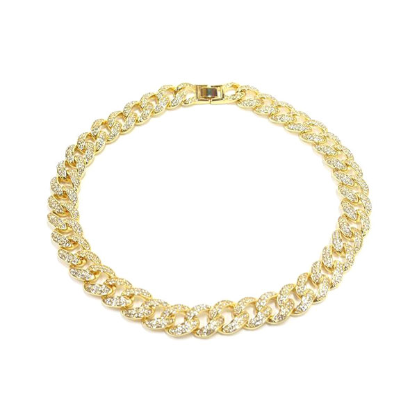 GOLD CHAIN NECKLACE -喜平 CUBIC ZIRCONIA 45cm-