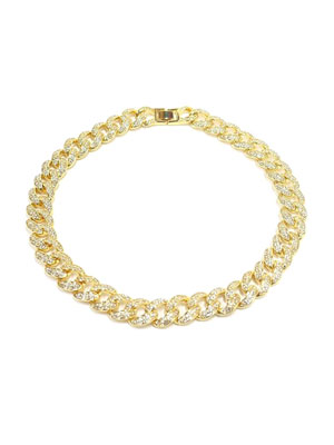 GOLD CHAIN NECKLACE -喜平 CUBIC ZIRCONIA 45cm-