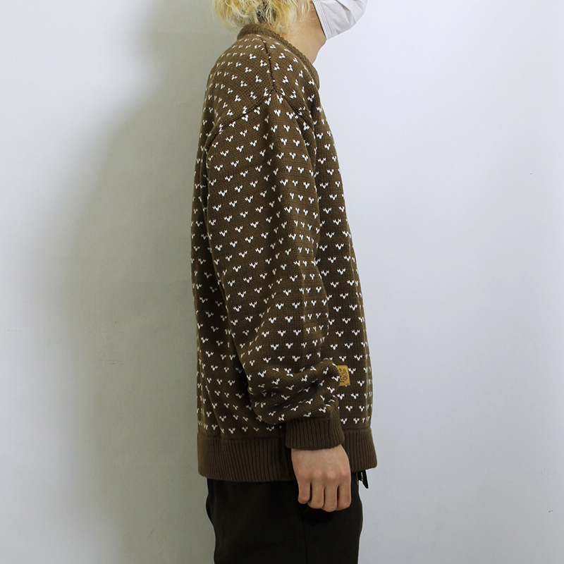 Cheers(チアーズ)/ CREW KNIT -BROWN-