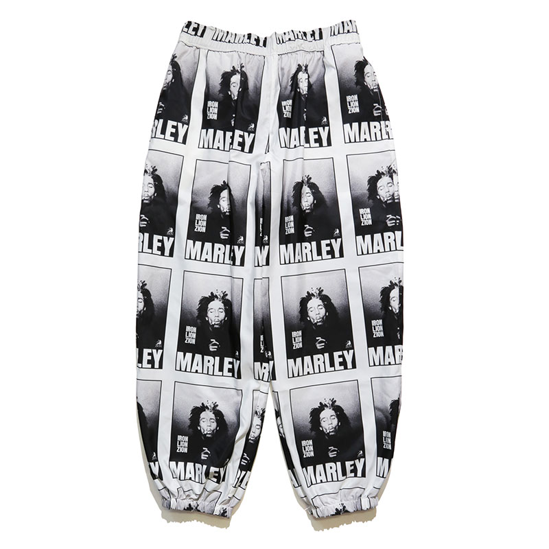 BOB MARLEY RV TRACK PANTS -BLACK/WHITE-