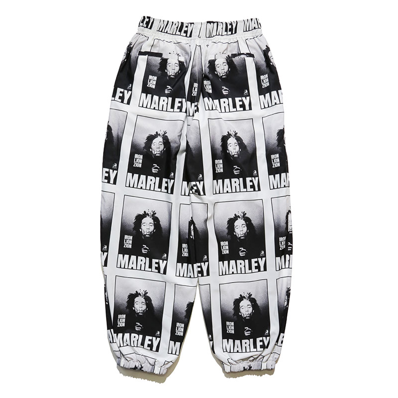 BOB MARLEY RV TRACK PANTS -BLACK/WHITE-