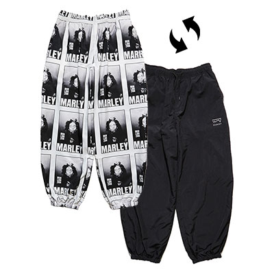 BOB MARLEY RV TRACK PANTS -BLACK/WHITE-