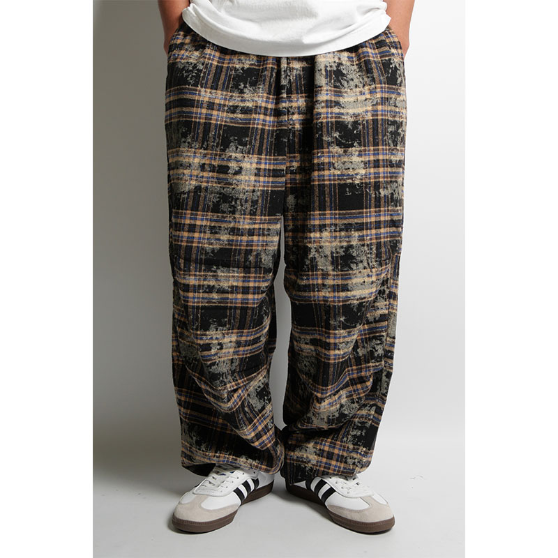 WT CHECK PANTS -BLACK-