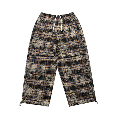 WT CHECK PANTS -BLACK-