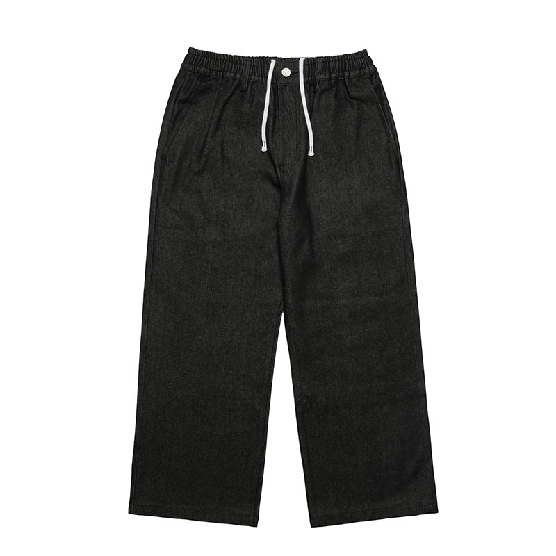 (R)BAGGY DENIM PANTS -BLACK-