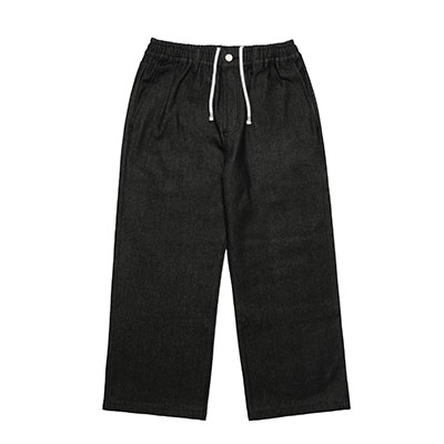(R)BAGGY DENIM PANTS -BLACK-