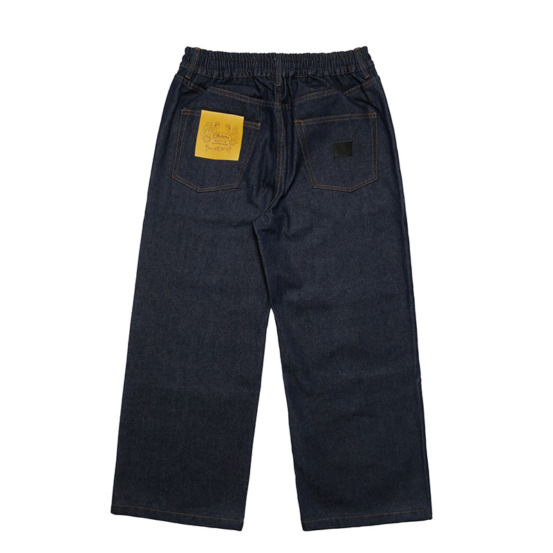 (R)BAGGY DENIM PANTS -NAVY-