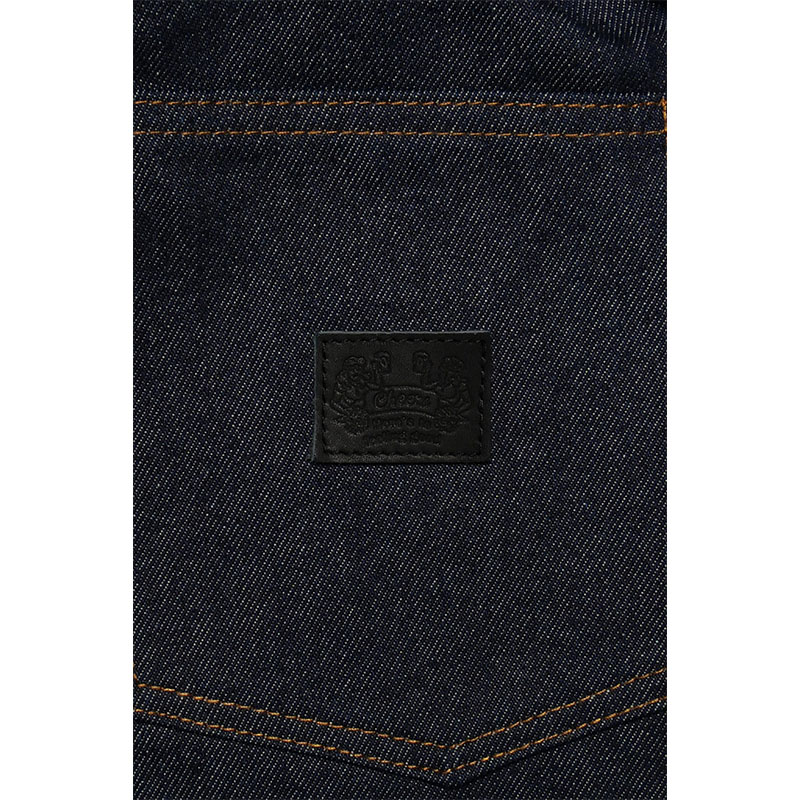 (R)BAGGY DENIM PANTS -NAVY-