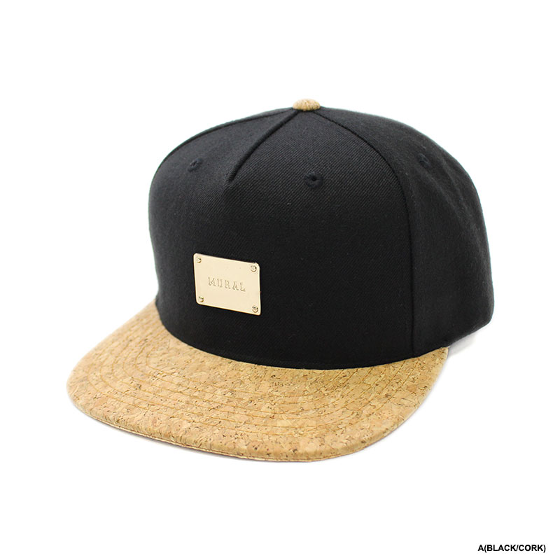 METAL PLATE SNAPBACK CAP -CORK-