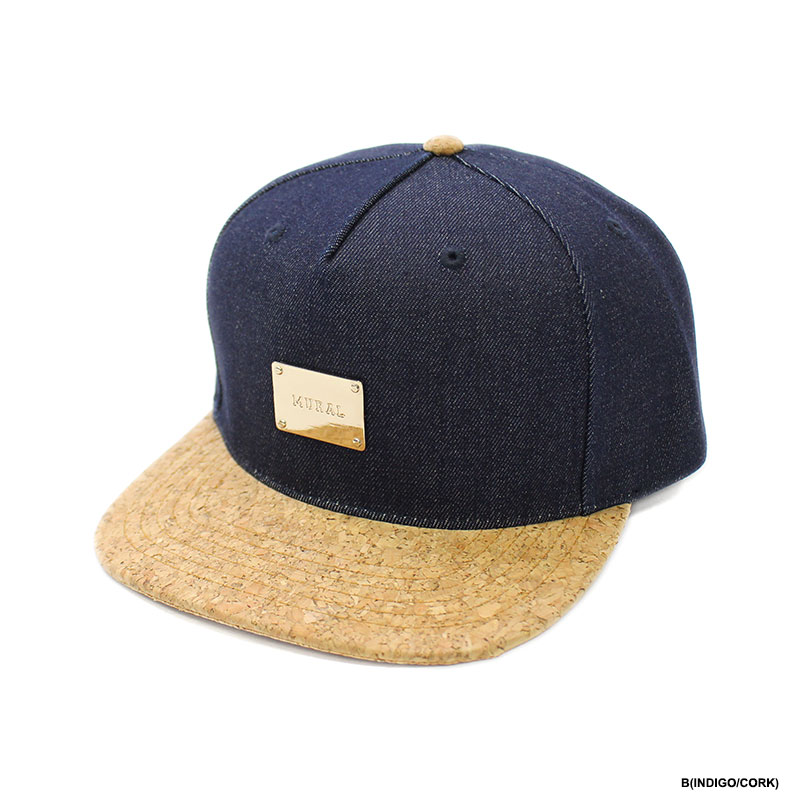 METAL PLATE SNAPBACK CAP -CORK-