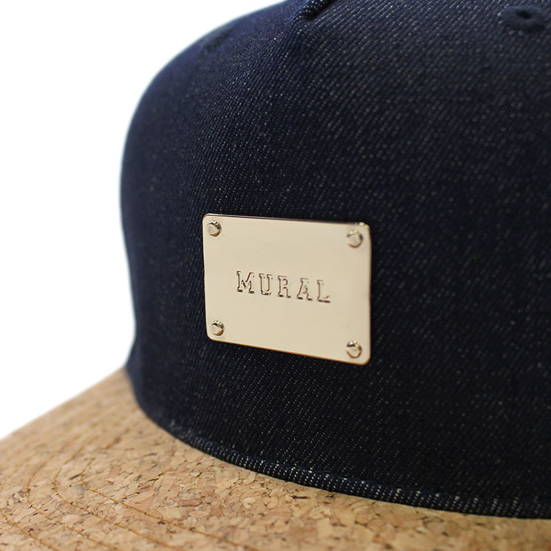 METAL PLATE SNAPBACK CAP -CORK-