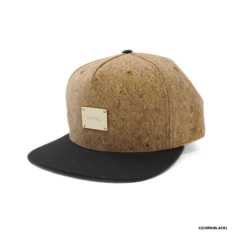 METAL PLATE SNAPBACK CAP -CORK-