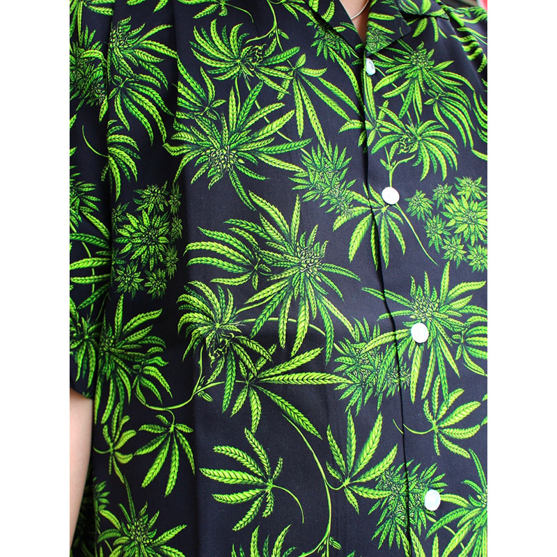 PATTERN ALOHA SHIRT -BLACK-