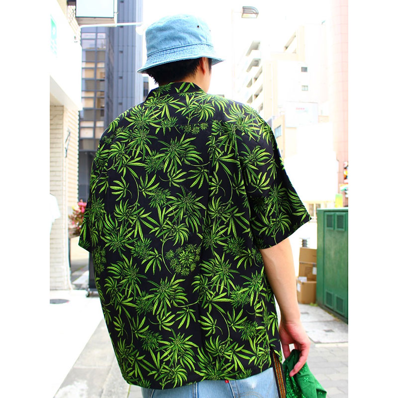 PATTERN ALOHA SHIRT -BLACK-