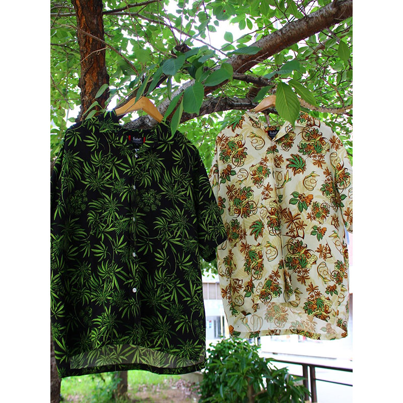 PATTERN ALOHA SHIRT -BLACK-