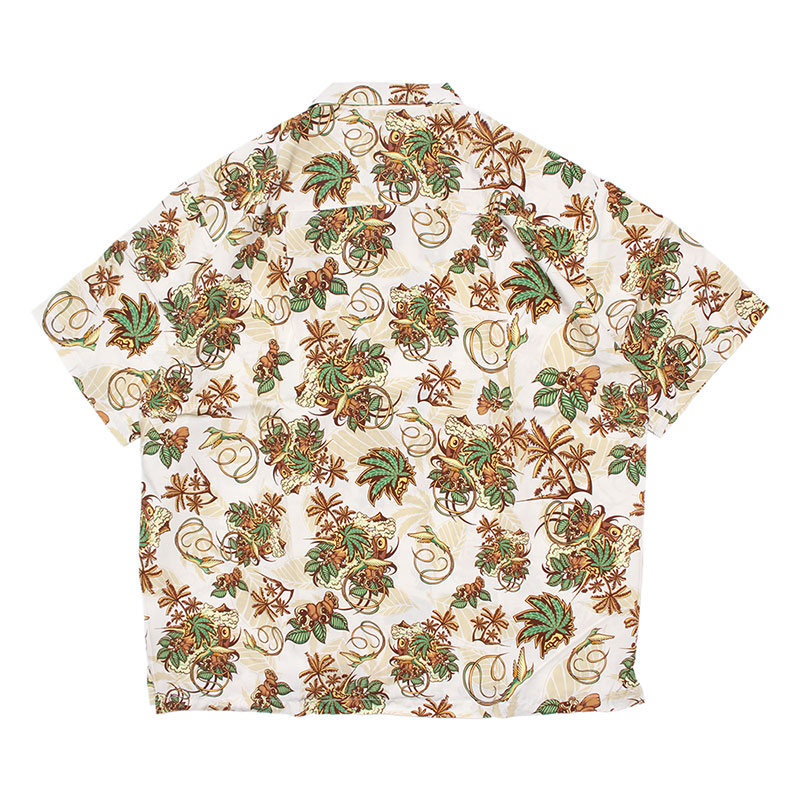 PATTERN ALOHA SHIRT -WHITE-