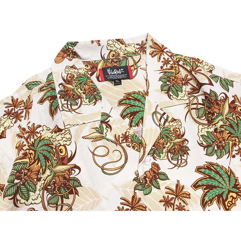 PATTERN ALOHA SHIRT -WHITE-