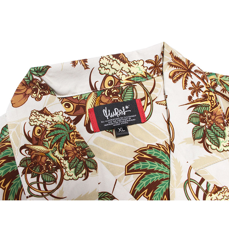 PATTERN ALOHA SHIRT -WHITE-