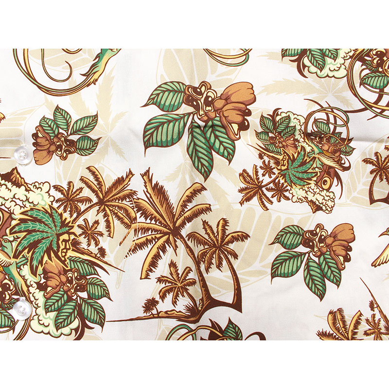 PATTERN ALOHA SHIRT -WHITE-