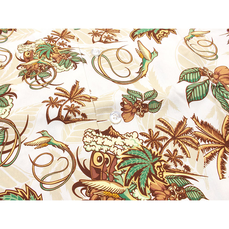 PATTERN ALOHA SHIRT -WHITE-