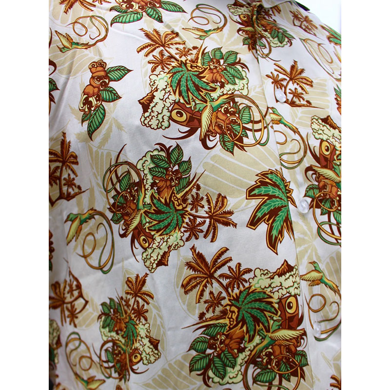 PATTERN ALOHA SHIRT -WHITE-