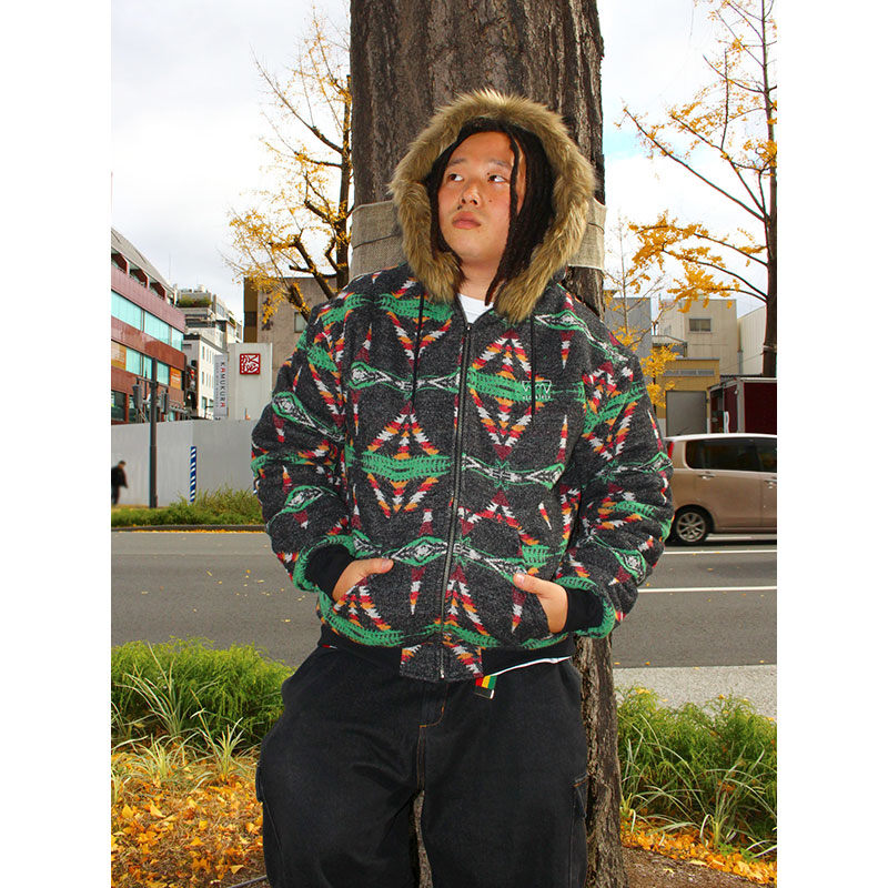 NATIVE RASTA JACKET -BLACK-