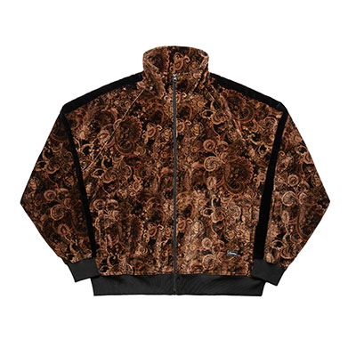 PAISLEY VELOUR TRACK JACKET -BROWN-