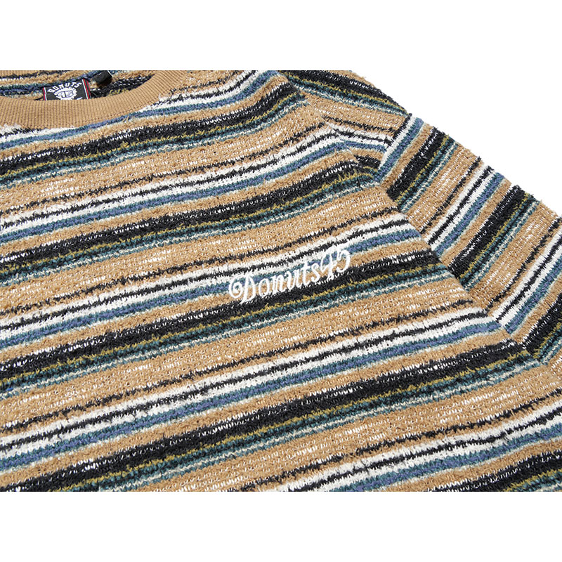 MULTI BORDER SWEATER -BEIGE-