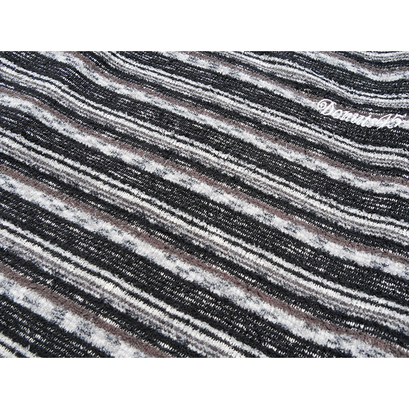 MULTI BORDER SWEATER -BLACK-
