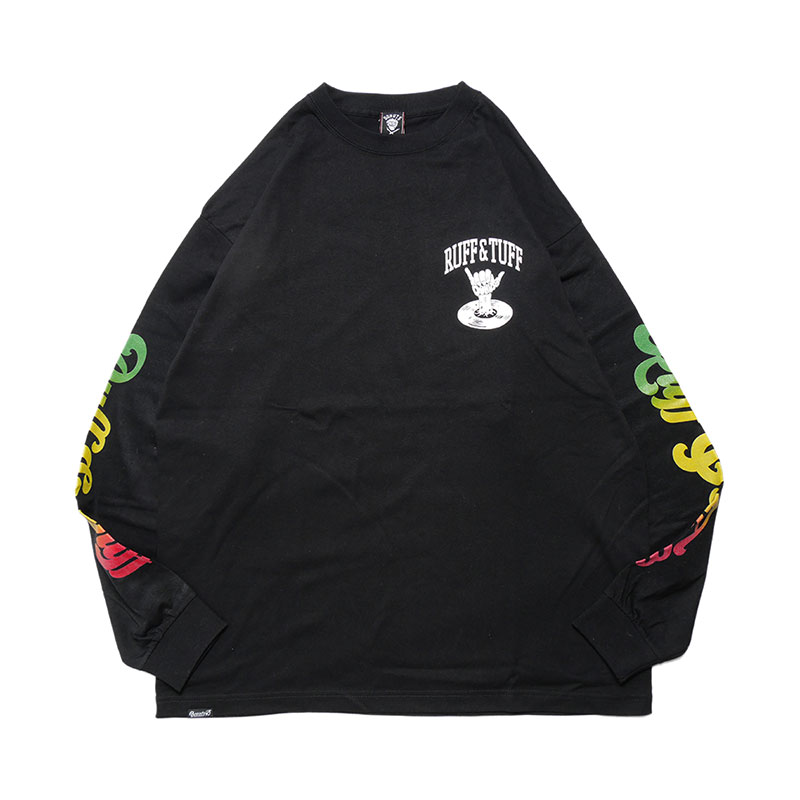 RUFF&TUFF SLEEVE L/S T-SHIRT -BLACK-