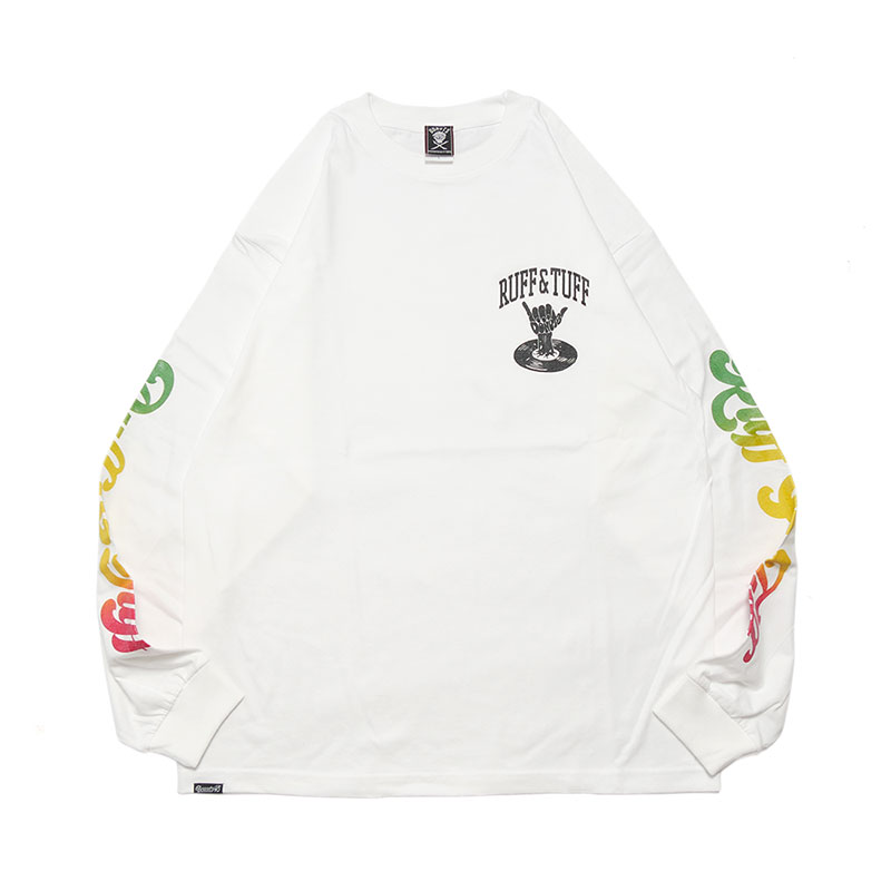 RUFF&TUFF SLEEVE L/S T-SHIRT -WHITE-