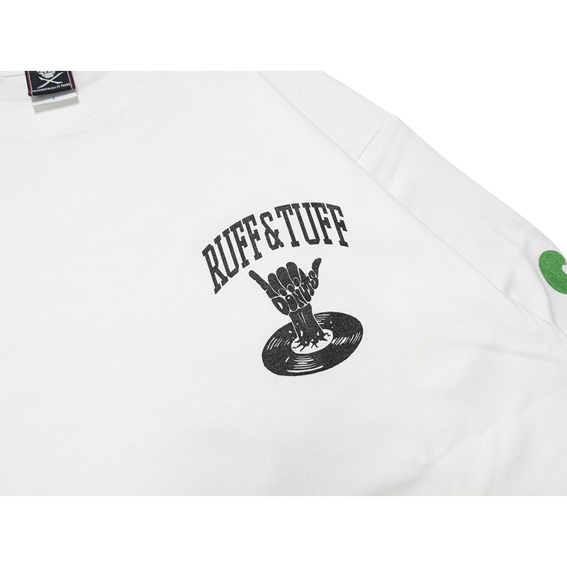 RUFF&TUFF SLEEVE L/S T-SHIRT -WHITE-