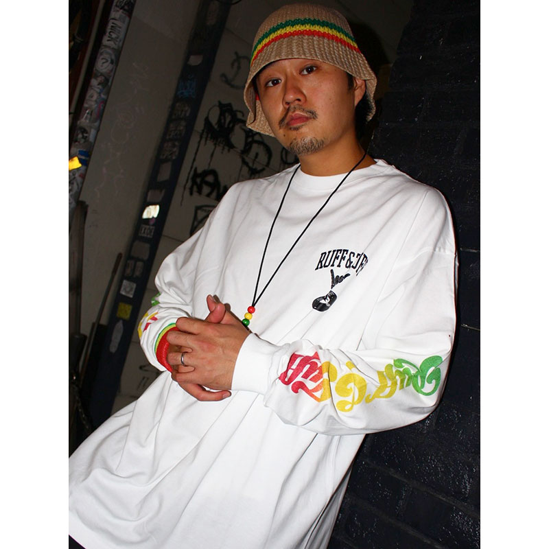 RUFF&TUFF SLEEVE L/S T-SHIRT -WHITE-