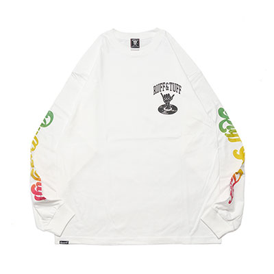 RUFF&TUFF SLEEVE L/S T-SHIRT -WHITE-
