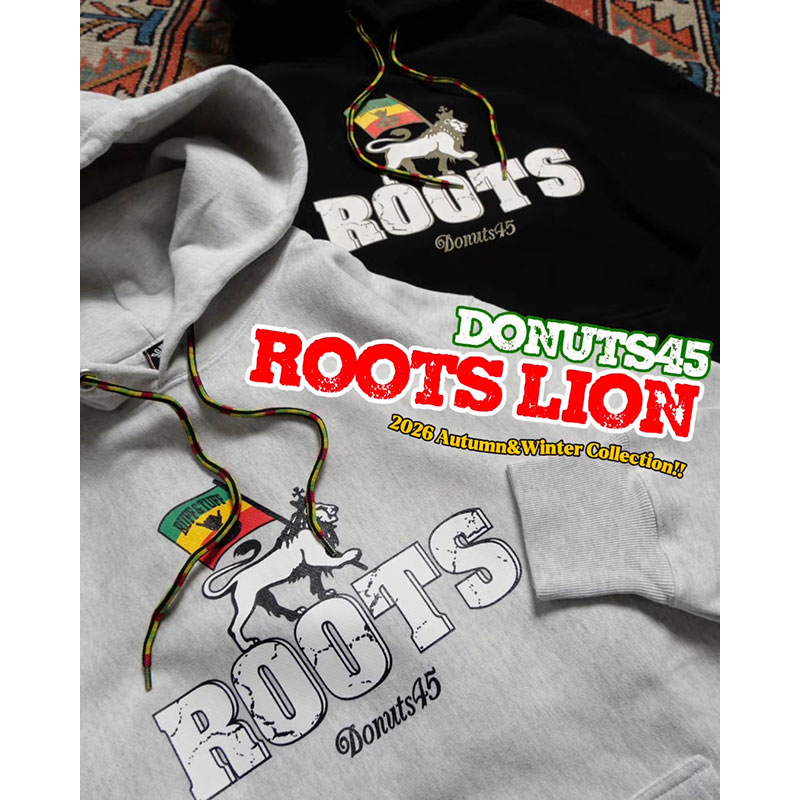 ROOTS LION HOODIE -GREY-