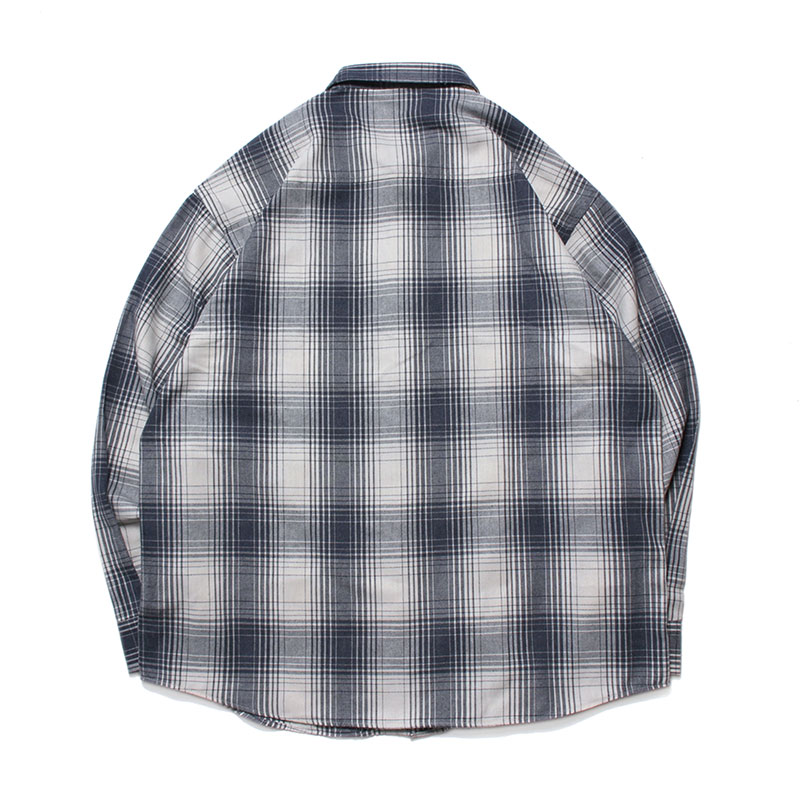 CANNABIS PLAID LS SHIRTS -NAVY-