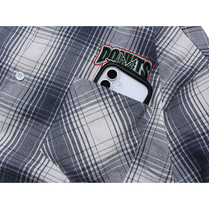 CANNABIS PLAID LS SHIRTS -NAVY-