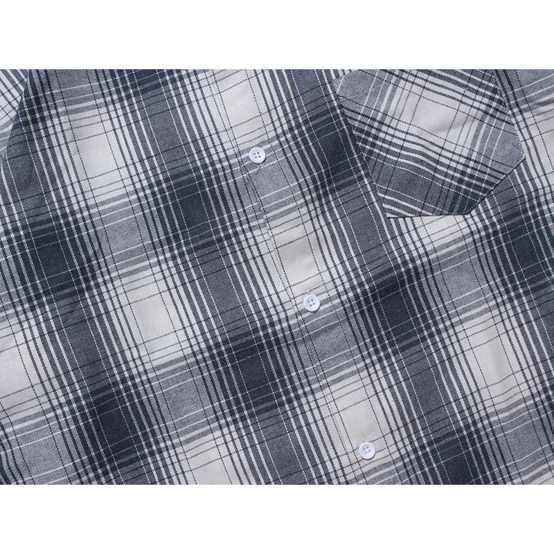 CANNABIS PLAID LS SHIRTS -NAVY-