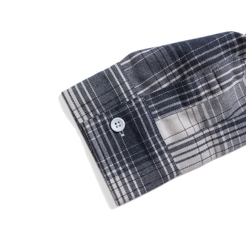 CANNABIS PLAID LS SHIRTS -NAVY-