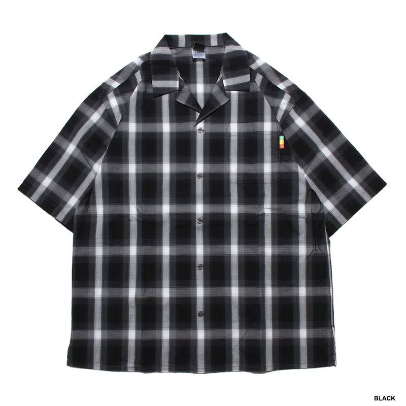 PLAID OPEN COLLAR SHIRT