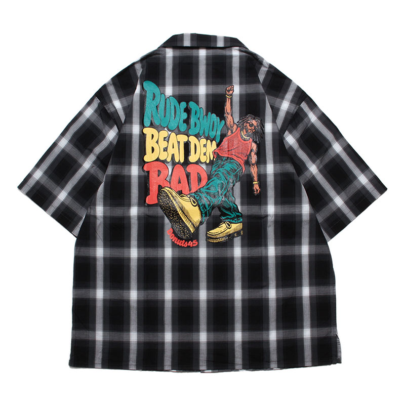 PLAID OPEN COLLAR SHIRT