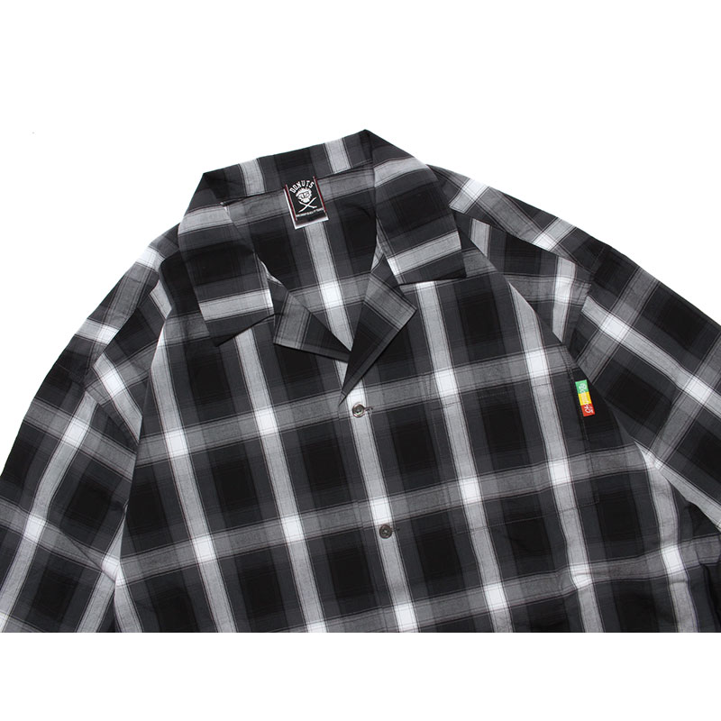PLAID OPEN COLLAR SHIRT