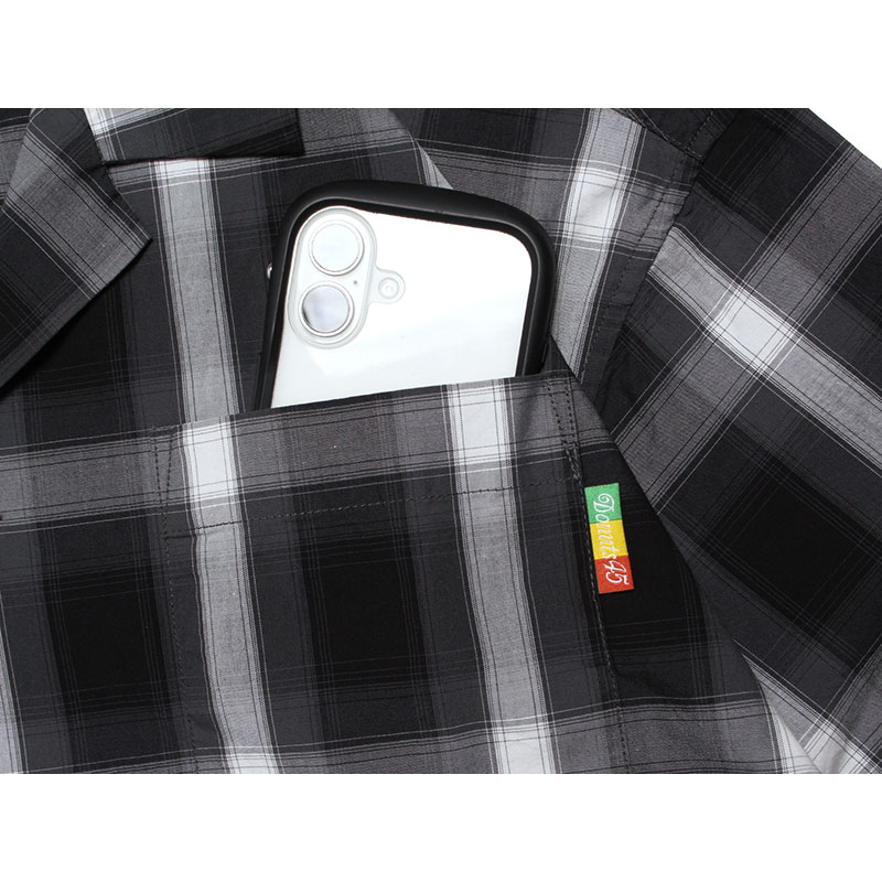 PLAID OPEN COLLAR SHIRT