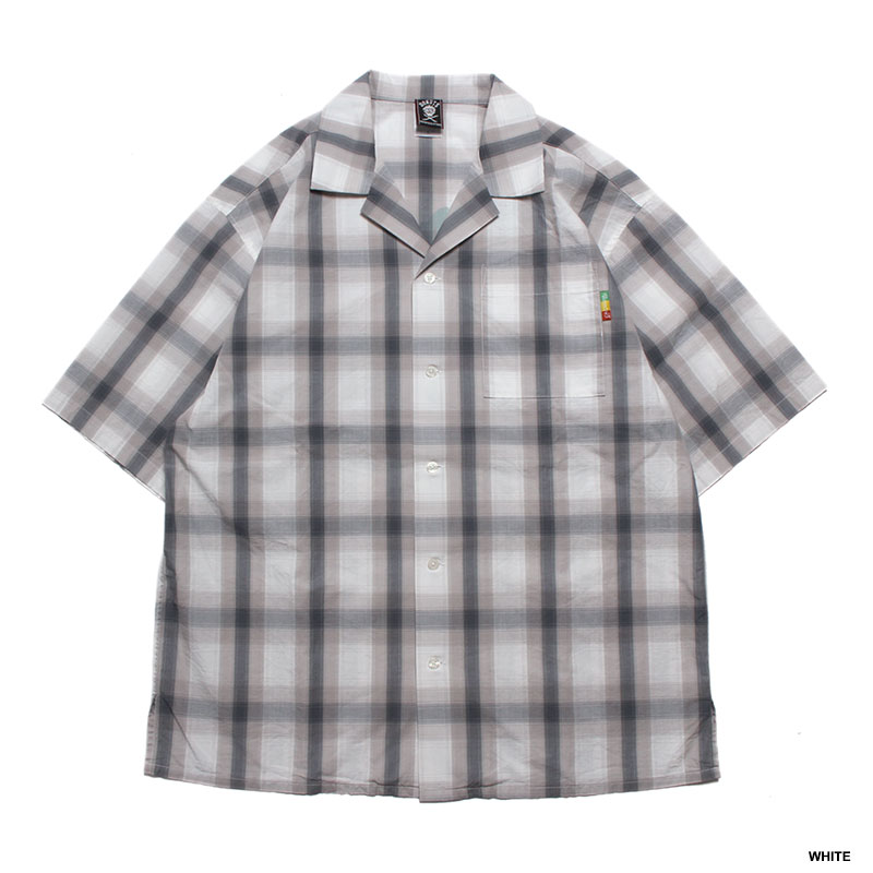 PLAID OPEN COLLAR SHIRT