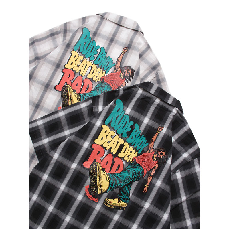 PLAID OPEN COLLAR SHIRT