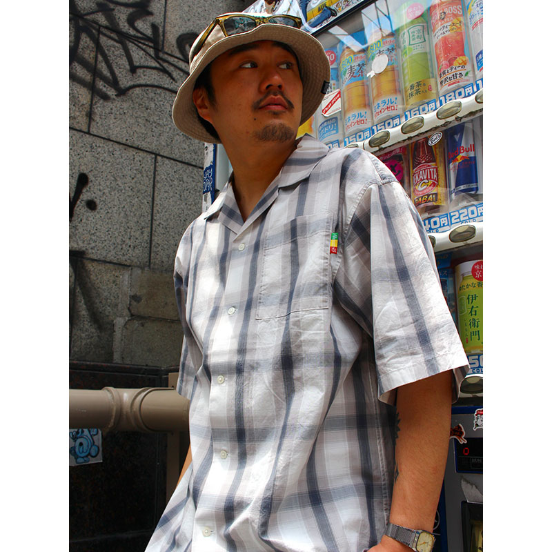 PLAID OPEN COLLAR SHIRT