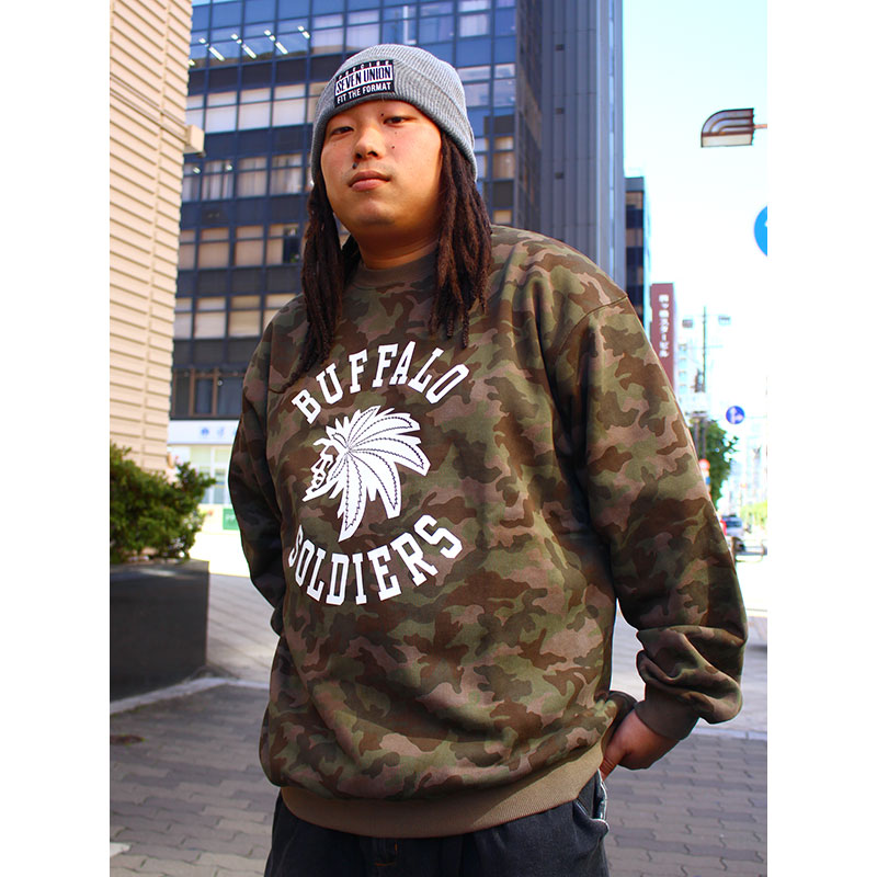 CAMO BS CREW SWEAT -GREEN-